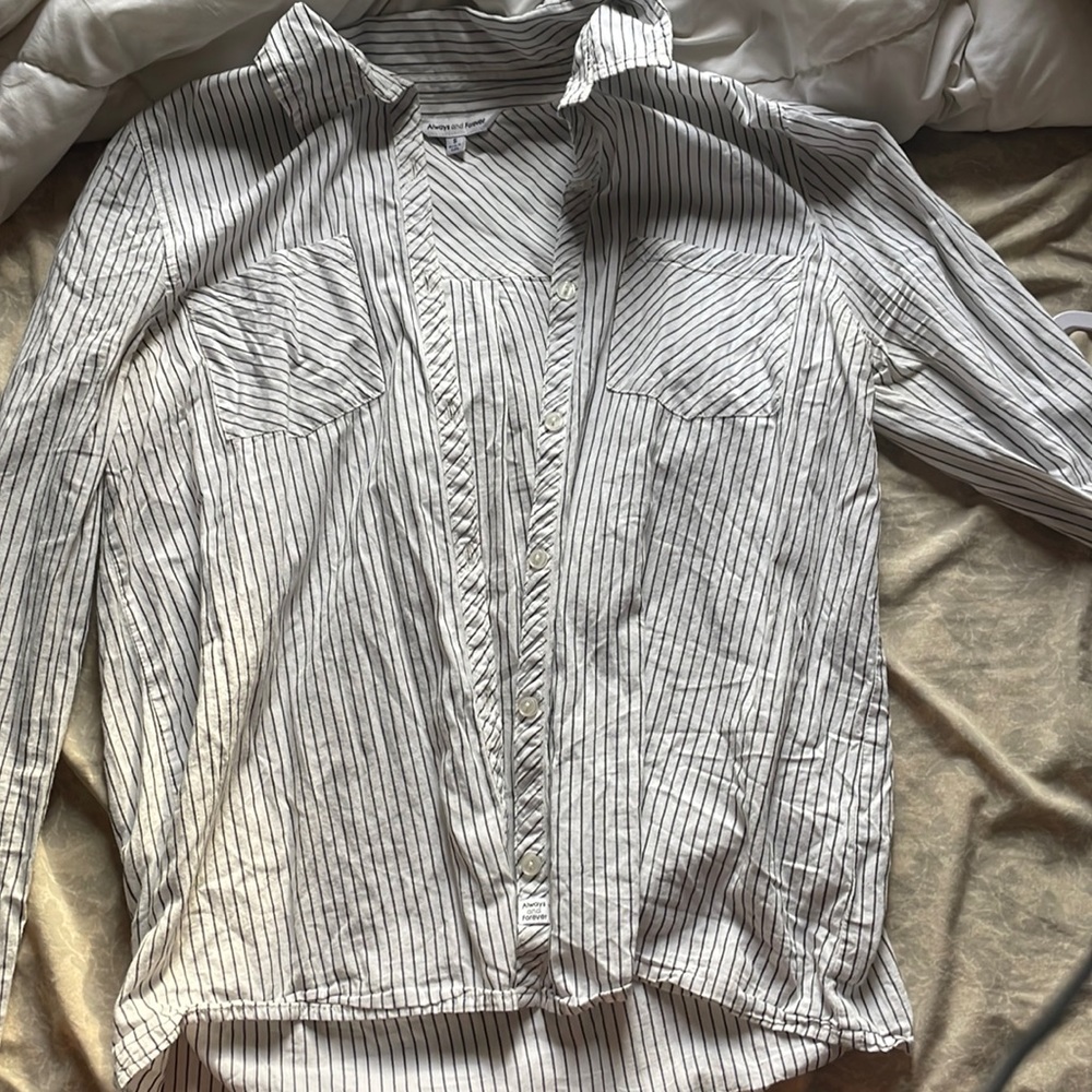 striped button up long sleeve